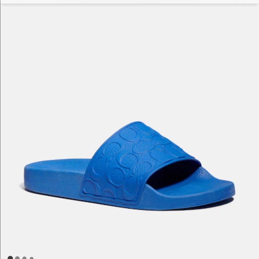 🏈🏈 Coach Size 8 Blue Men’s Slide Sandals New Never Worn - Picture 4 of 5